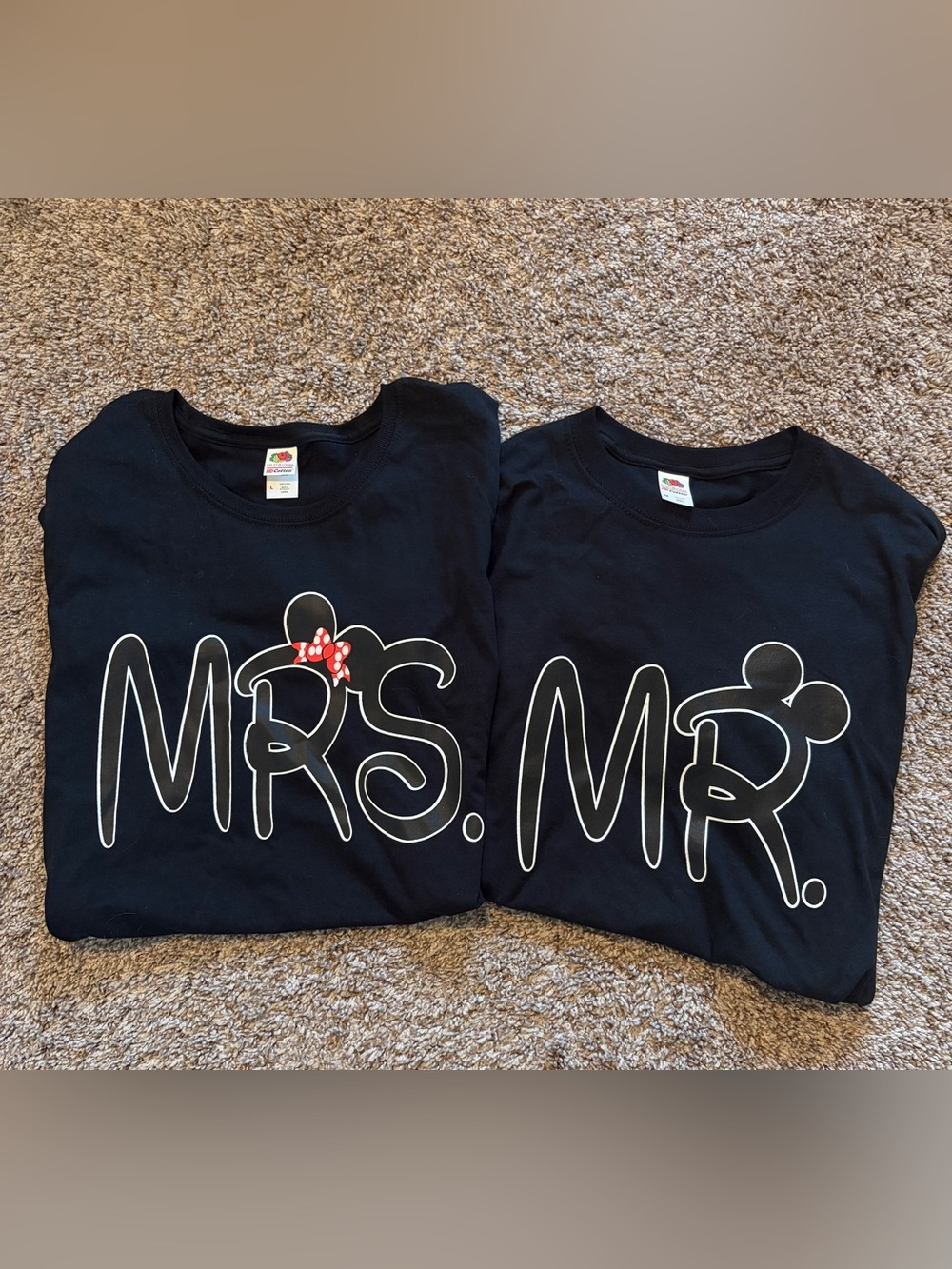 Disney Mr. & Mrs. T-Shirt 100% Cotton Short-Sleeve
